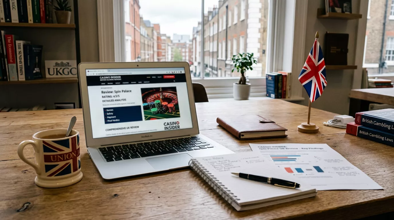 Editorial desk illustrating a Grosvenor Casino UK review overview